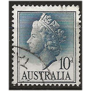 Australia 1957 SG282c 10d Deep Green-Bkue Fine Used . ..