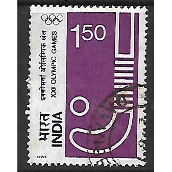 INDIA 1976 OLYMPIC GAMES MONTREAL 1R.50 HOCKEY SG 816 FINE USED#