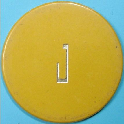 J. Vintage Casino Chip. Asian Card Room. Tan. Y88.