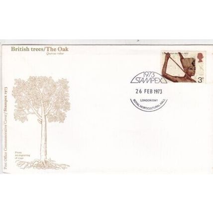 GB 1973 Stampex 73 FDC London SW1 special cancel unaddressed VGC