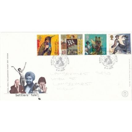 GB 1999 Settlers Tale FDC Plymouth special cancel with enclosure written VGC