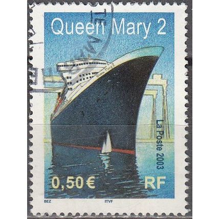France 2003 Michel 3773 O Cote (2008) 1.00 € Paquebot Queen Mary 2 Cachet rond