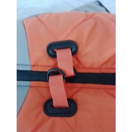 Dog Winter Coat Jacket (21" back) Orange Silver-Grey Padded