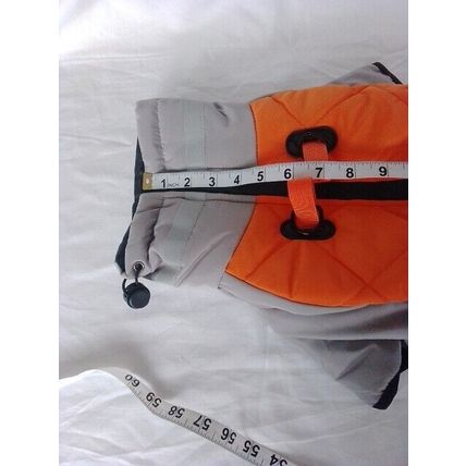 Dog Winter Coat Jacket (21" back) Orange Silver-Grey Padded