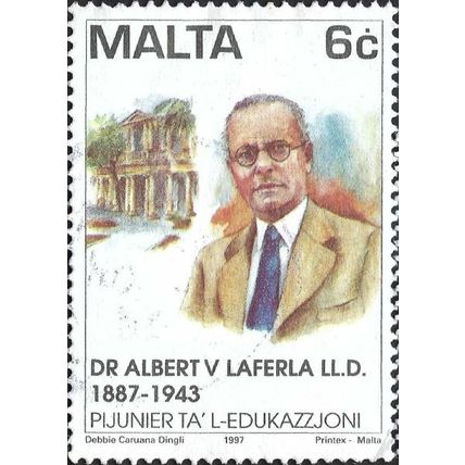 MALTA, Dr. Albert Laferla, white 1997, 6c