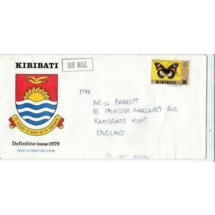 Kiribati 1982 Betto to Ramsgate UK OKGS Air Mail Cover written VGC