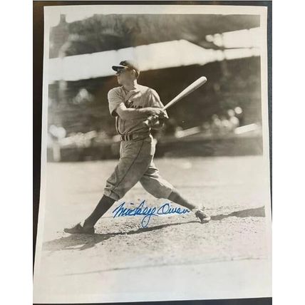 Mickey Owen (d. 2005) Signed Autographed Glossy 8x10 Photo Brooklyn Dodgers