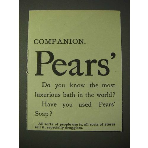 1900 Pears' soap Ad - Pears' Do you know the most luxurious bath in the world?