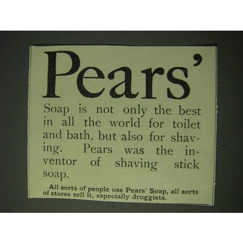1900 Pears' Soap Ad - Pears' Soap is not only the best in all the world