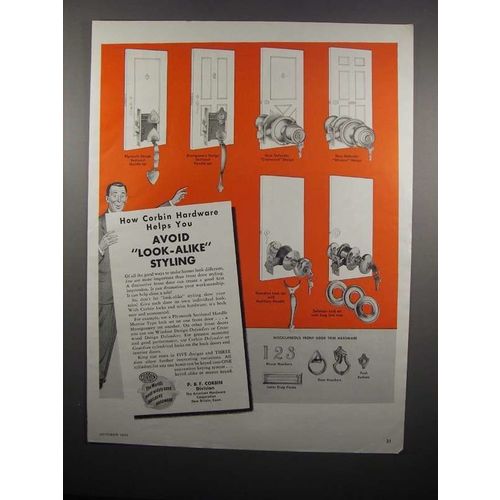 1954 Corbin Hardware Ad - Avoid Look-Alike Styling