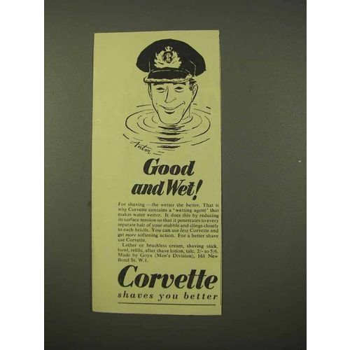 1954 Corvette Shaving Cream Ad - Good and Wet