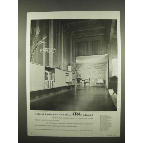 1954 CRA California Redwood Association Ad - Beauty