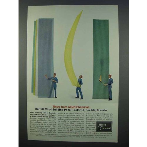 1962 Allied Chemical Ad - Barrett Vinyl Building Panel