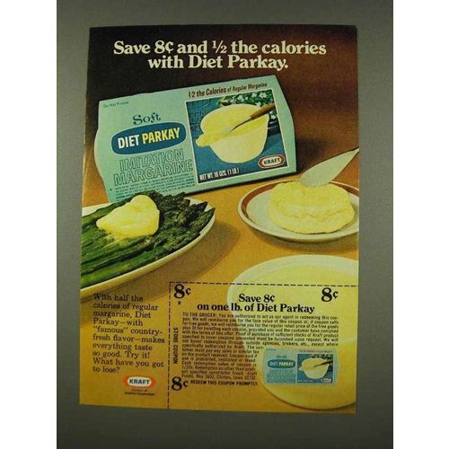 1973 Kraft Diet Parkay Margarine Ad - 1/2 The Calories