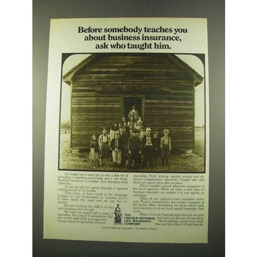 1975 Lincoln National Life Insurance Ad - Who Taught
