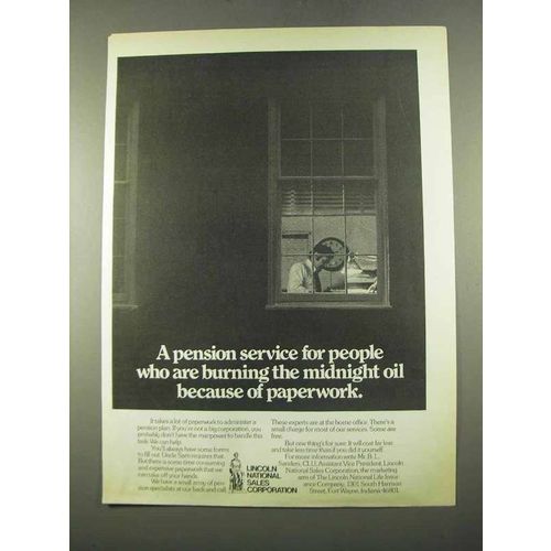 1975 Lincoln National Life Insurance Ad - Pension