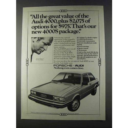 1980 Audi 4000S Car Ad - Our New Package