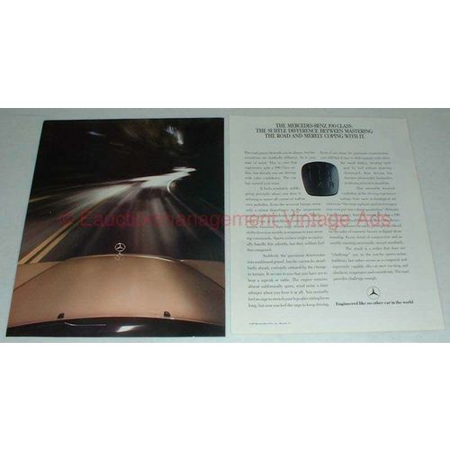 1987 2pg Mercedes Benz 190 Class Sedan Ad - Mastering!!