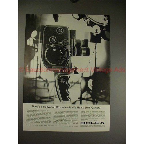 1960 Bolex D-8L Movie Camera Ad - Hollywood Studio!!