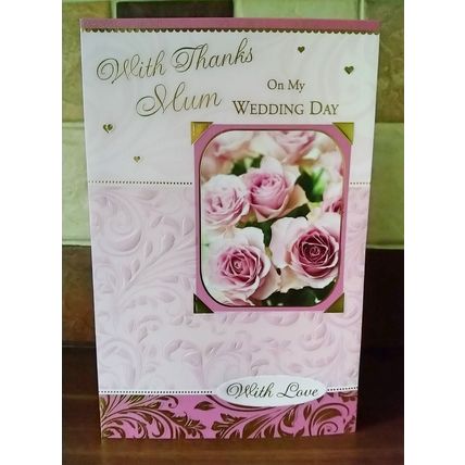 Wedding Day Card - Thanks Mum - Glitter Card ( Top Quality Card ) - 001