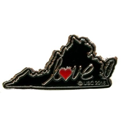 Virginia Love State Outline Hat Tac or Lapel Pin