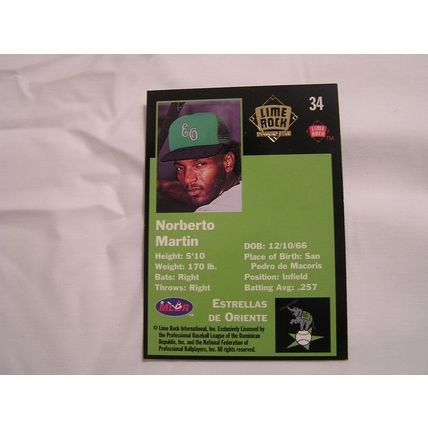 Norberto Martin 1993 Lime Rock Winter League GOLD NO. 34 ROOKIE