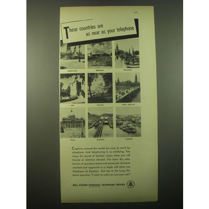 1948 Bell Telephone Ad - These countries are as near as your telephone
