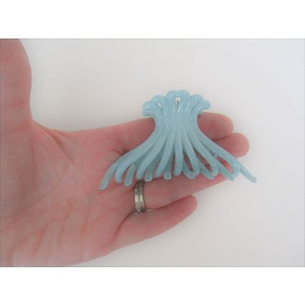 Sky blue acrylic hair claw clip for medium fine hair