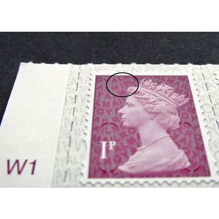 GB 2019 Machin SG U2920 1p Deep Crimson Block of 4 + Cylinder Margins (M19L) MNH