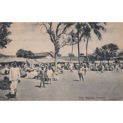 Poona Market India Postcard