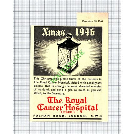 The Royal Cancer Hospital London Appeal Small Advert - 1946 Cutting
