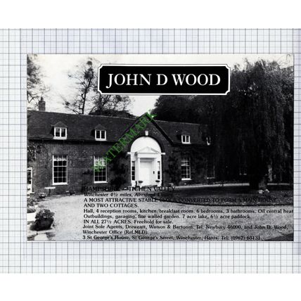 Itchen Valley Hampshire Winchester Arlesford House Sale Advert - 1981 Cutting