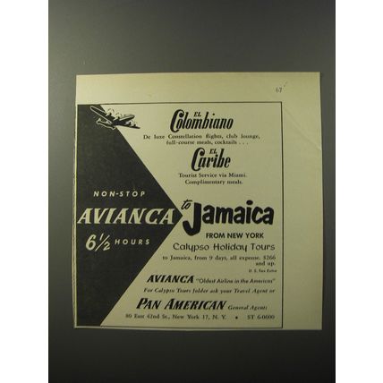 1953 Avianca Airlines Ad - El Colombiano
