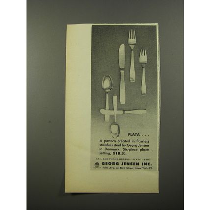 1954 Georg Jensen Plata Stainless Flatware Advertisement