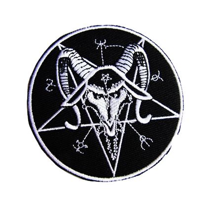 Devil Iron On Badge Patch Embroidered Sew Satan Black White Pagan 666 Biker P108