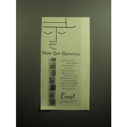 1958 Ernst Neckwear Ad - From San Francisco