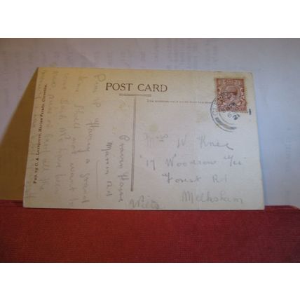 THE GREEN BEACH NO3, CLEVEDON, SOMERSET used antique postcard 1921 pm =
