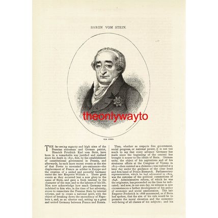 Baron Vom Stein Of Prussia, Book Illustration (Print), 1890
