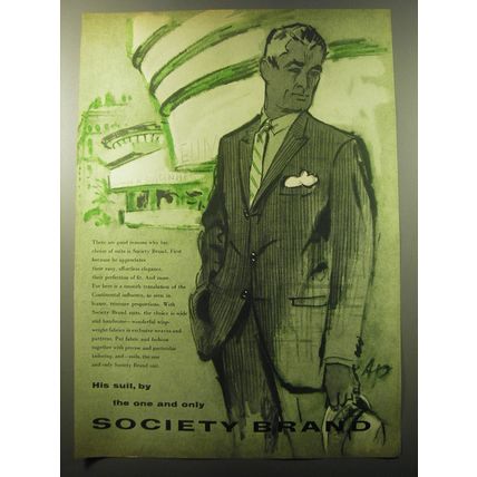 1960 Society Brand Suit Advertisement - His suit, by the one and only