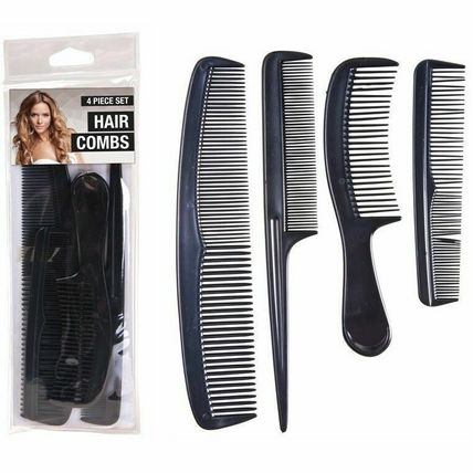 4pc Black Hair Combs Set Hairdressing Styling Brush Salon Hair Care Barber Cut