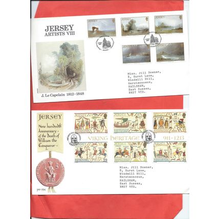 Jersey stamps. 1987 FDC - Aviation History - Jersey Airport, Europa - etc (F389)