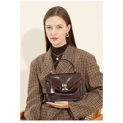 Genuine Leather Women Shoulder Handbag Tote Hobo Purses Handbag Brown