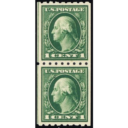 410, Mint VF NH 1¢ Coil Pair .. Stuart Katz