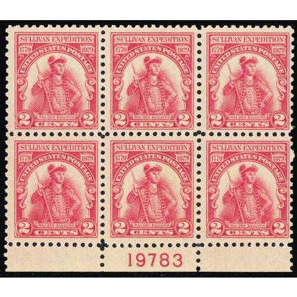 657, Mint NH 2¢ Plate Block of 6 Stamps ** Stuart Katz