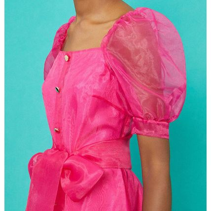 COAST Square Neck Organza Belted Dress BNWT