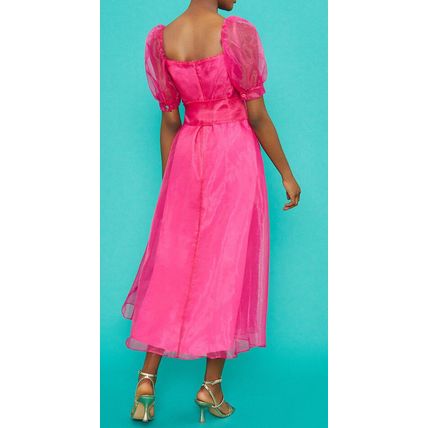 COAST Square Neck Organza Belted Dress BNWT