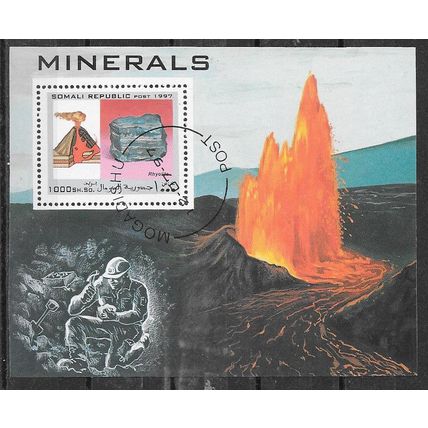 Somalia 1997 minerals BLOC OBLITERE ( USED )