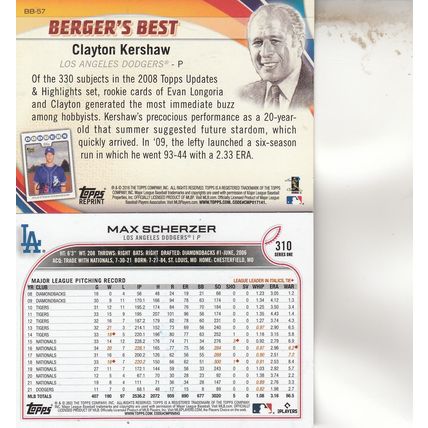 CLAYTON KERSHAW & MAX SCHERZER AUTO 2016/22 LOS ANGELES DODGERS WORLD CHAMPIONS
