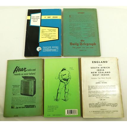 5x Vintage Cricket Books Sidney Barnes - Test Match Records - WG Grace &c