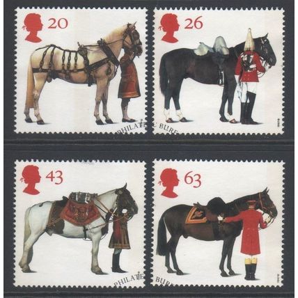 LOT#460 – GB QEII 1997 “ALL THE QUEENS HORSES” STAMP SET FDI, FINE USED